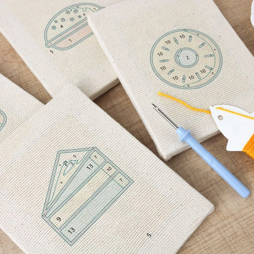 Figured'Art Streetfood 2 Punch Needle Set 4 Stuks met Frames