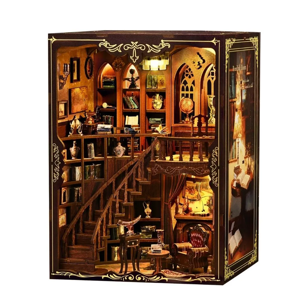 Figured'Art Oude Rijm Bibliotheek book nook 333 stuks met led
