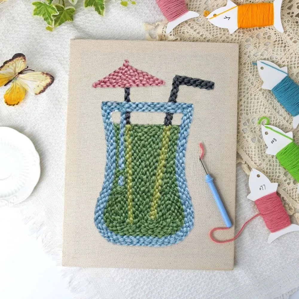 Figured'Art Exotisch Drankje punch needle pakket 20x30 cm katoen