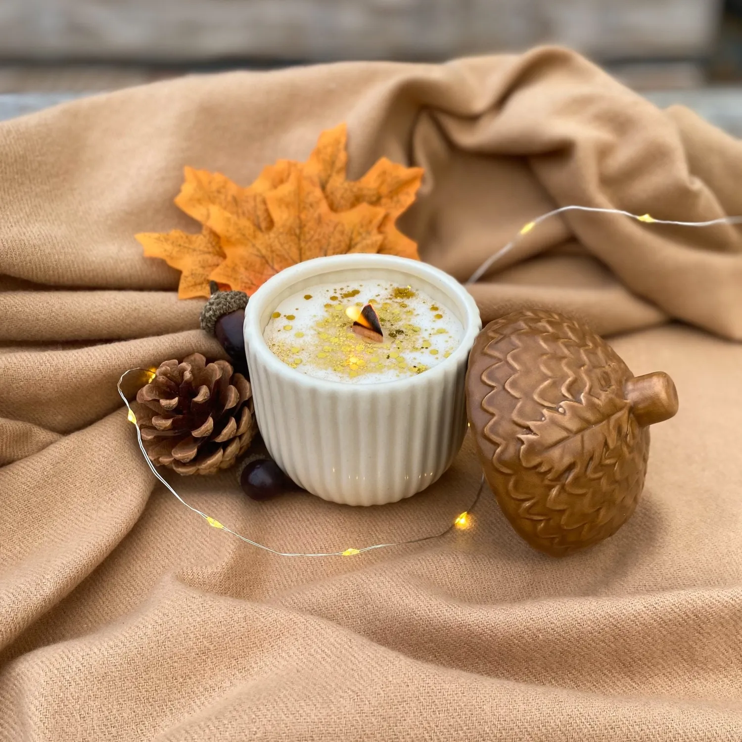 DIY Creations Cozy Acorn kaarsen pakket eikel 2 stuks