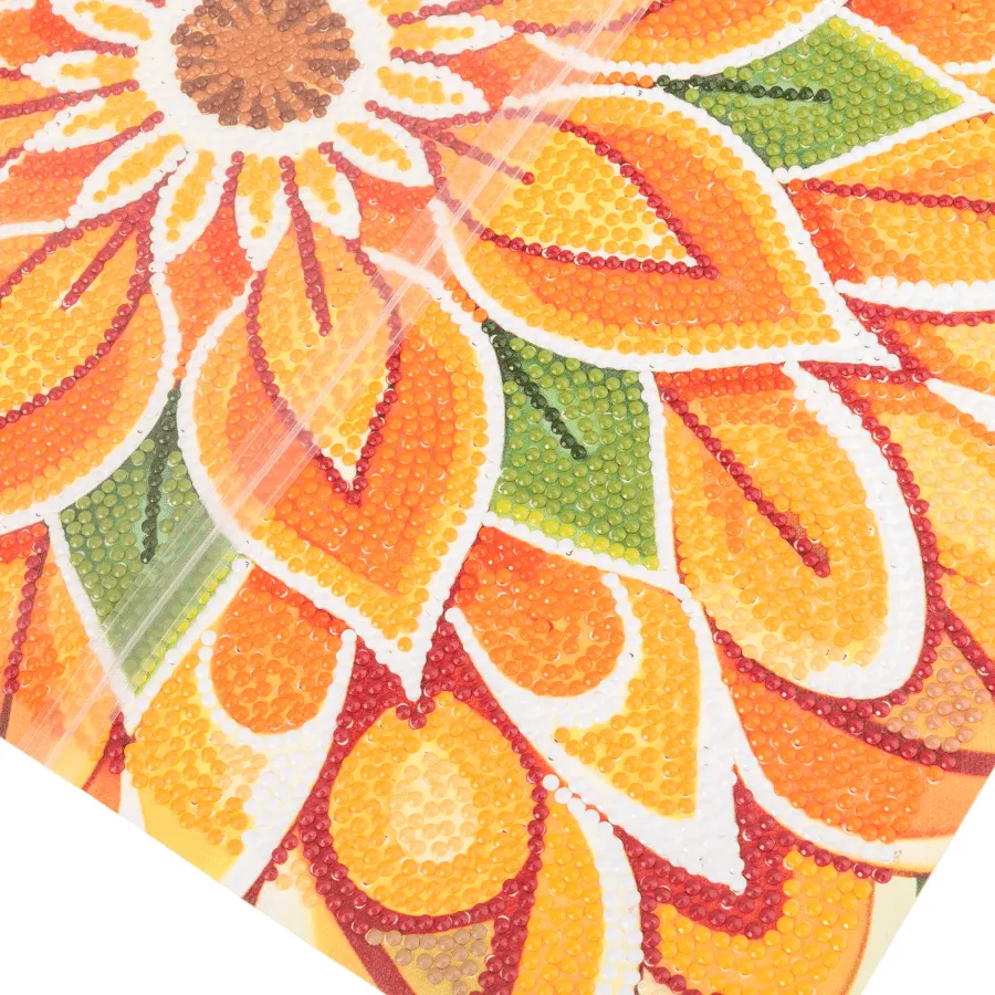 Craft Buddy Crystal Art Flower placemats set van 4 oranje