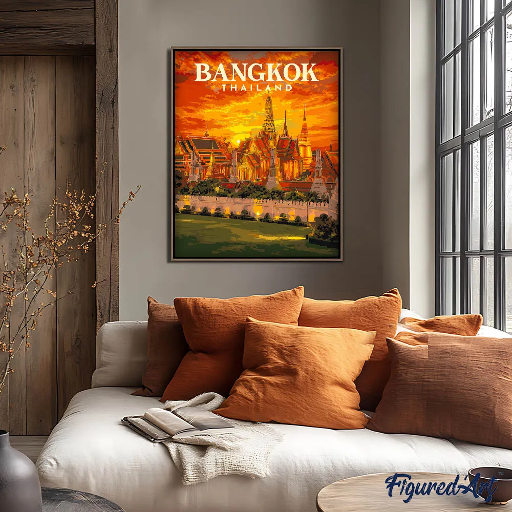Figured'Art Reisposter Bangkok schilderen op nummer 40x50 cm
