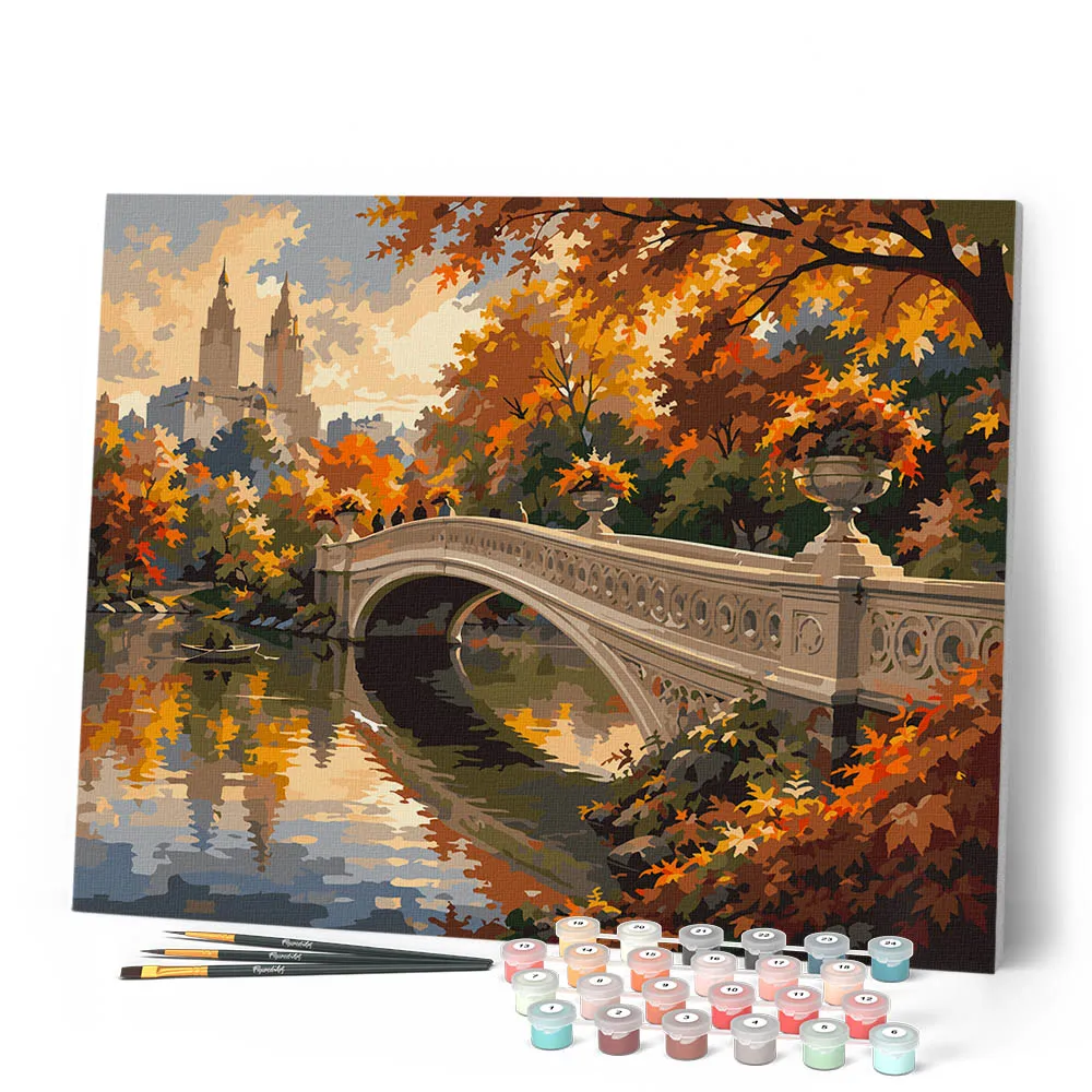 Figured'Art Central Park Bow Bridge schilderen op nummer 40x50 cm