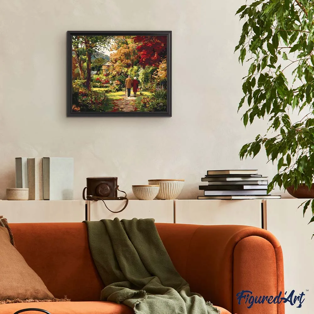 Figured'Art Eeuwige liefde herfst schilderen op nummer 40x50cm