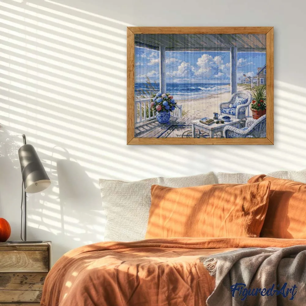 Figured'Art Veranda van Kustsereniteit diamond painting 40x50 cm zee