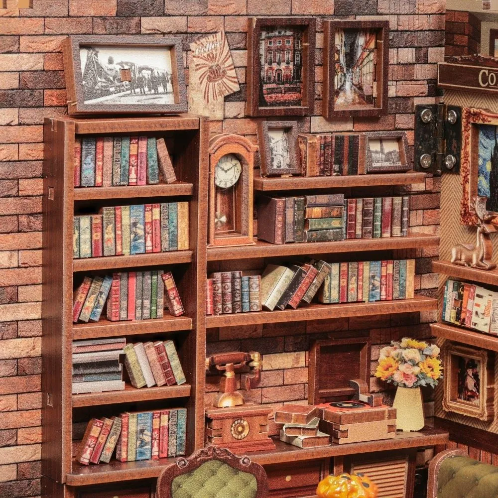 Figured'Art Miniatuurhuisje Hoekcafé bouwpakket met licht