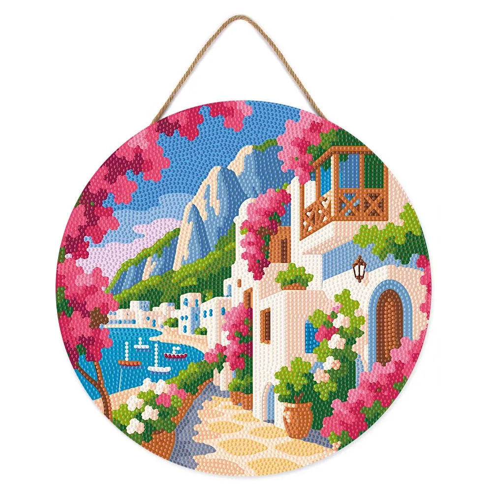 Figured'Art Bloemenlaan Capri diamond painting schijf 30cm