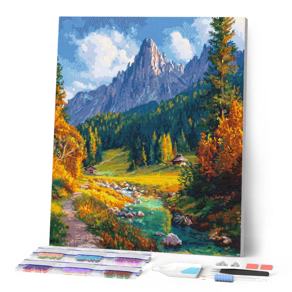 Figured'Art Herfststroom in de Alpen diamond painting full drill