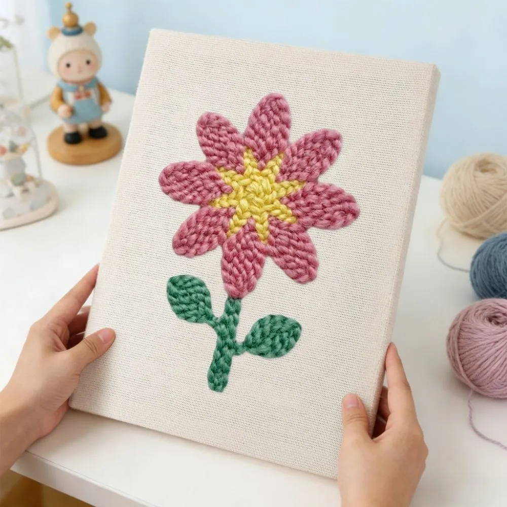 Figured'Art Lente Bloemblaadjes punch needle pakket 20x30cm katoen