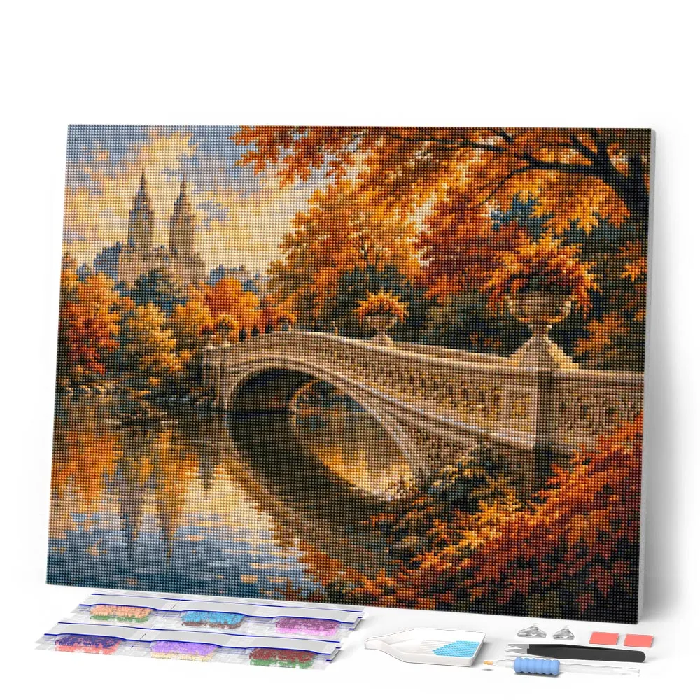 Figured'Art Central Park Bow Bridge diamond painting 40x50cm full