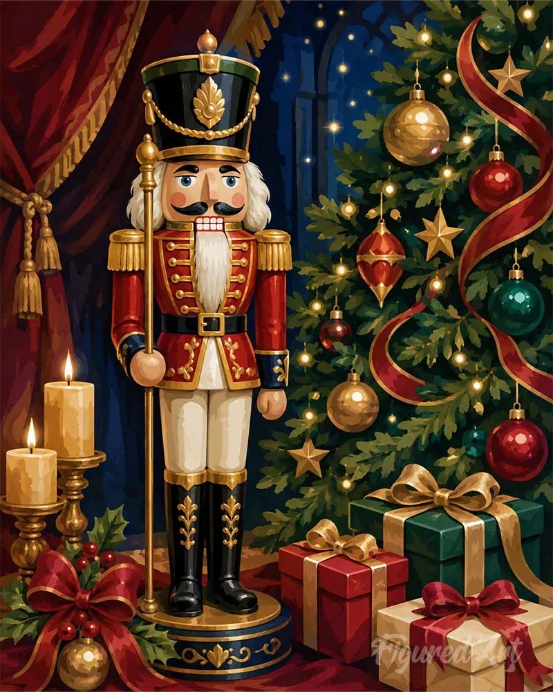 Figured'Art Kerstnotenkraker Schilderen op Nummer 40x50cm Kerst
