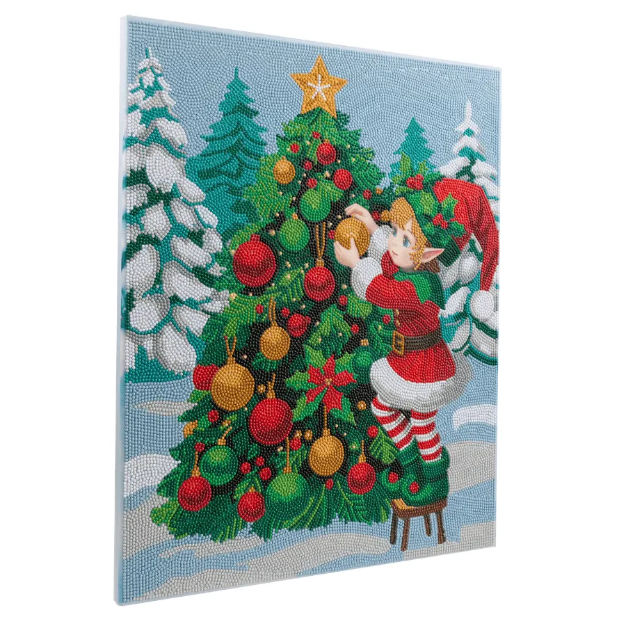 Craft Buddy Crystal Art Christmas Elf canvas 40x50 cm