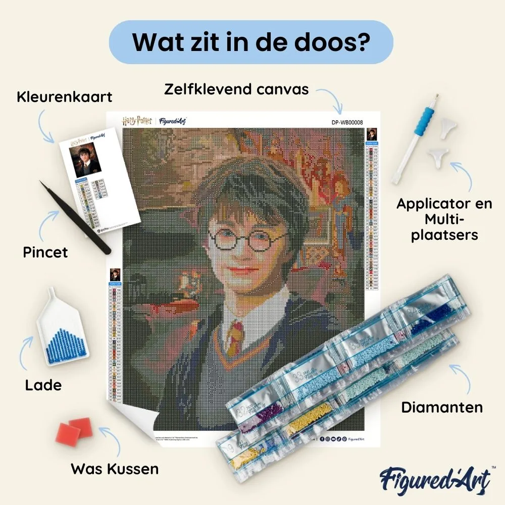 Figured'Art Portret van Harry Potter diamond painting 40x50cm full drill