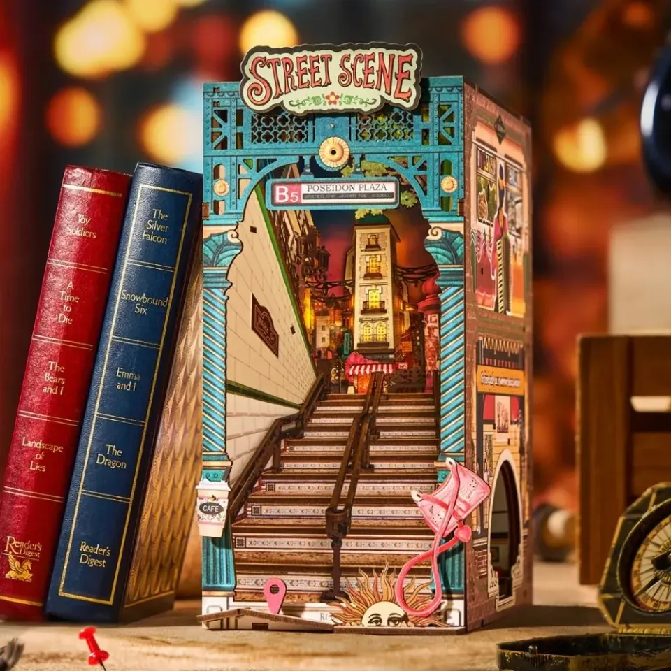 Figured'Art Straatscène book nook 13x23x25cm met led