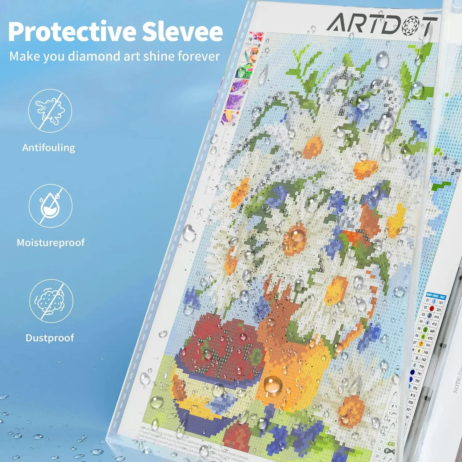 ARTDOT Diamond Painting Opbergboek A3 30 Hoezen Beschermmap