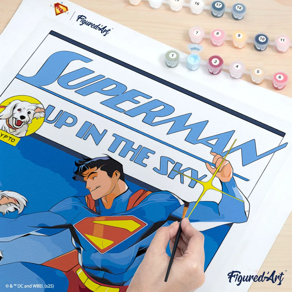 Figured'Art Superman in de lucht schilderen op nummer 40x50cm collector