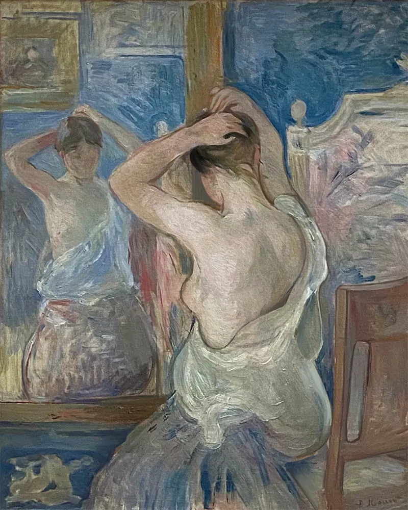 Figured'Art Voor de spiegel Morisot schilderij 40x50 cm gevorderd