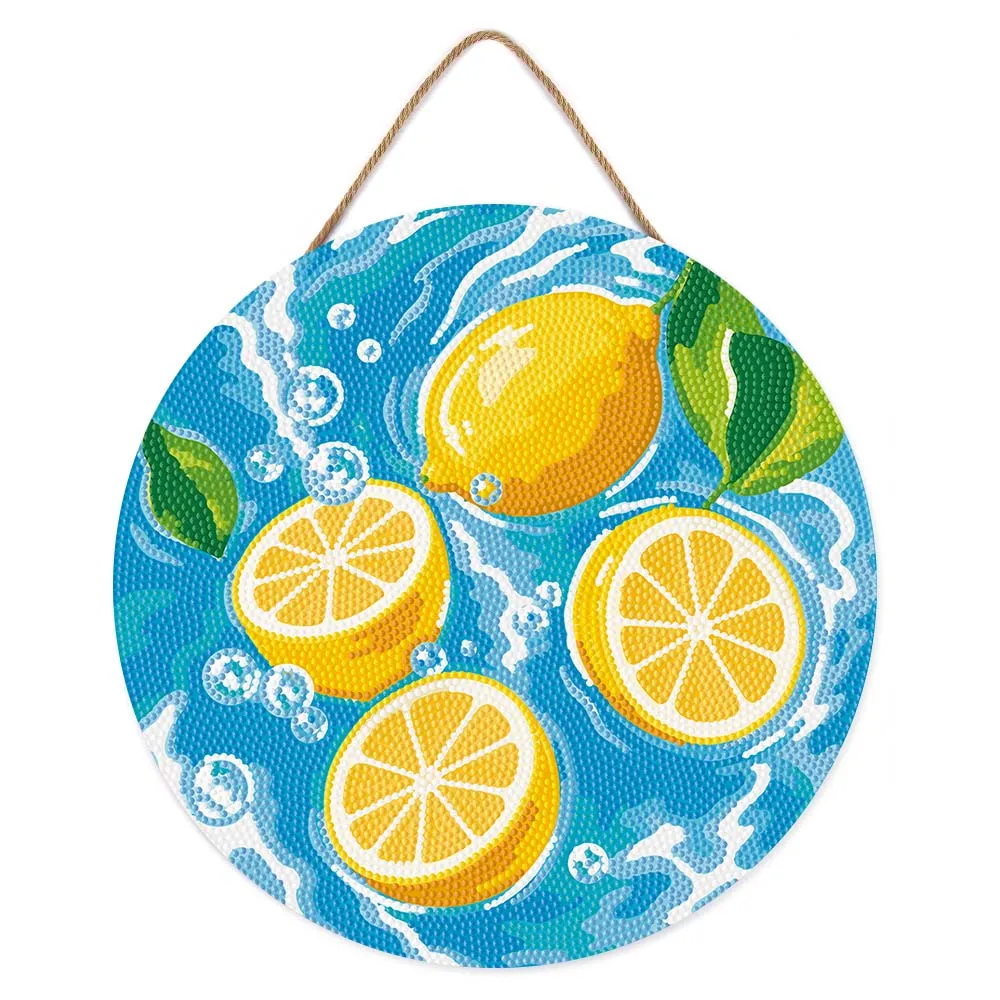 Figured'Art Citrusbries diamond painting houten schijf 30 cm rond