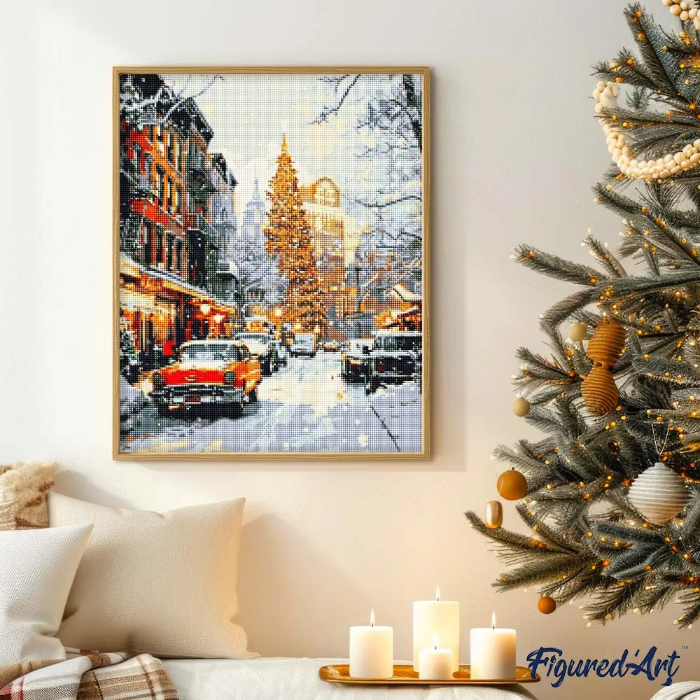Figured'Art Winterstraat in New York diamond painting 40x50 cm winter