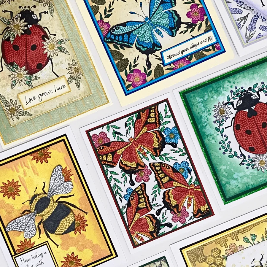 Craft Buddy Crystal Art Botanical Ladybird stempelset A6 lieveheers