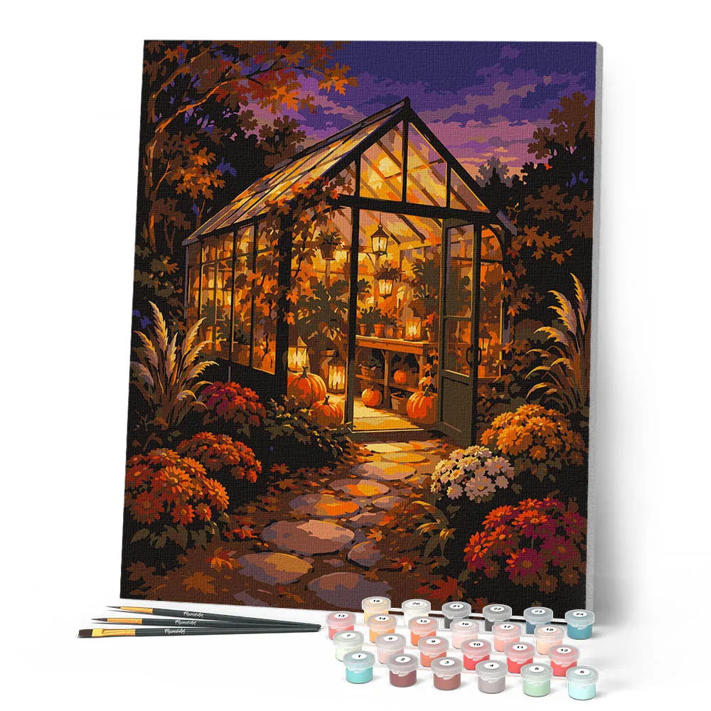 Figured'Art Stralend Herfstkas schilderen op nummer 40x50 herfst