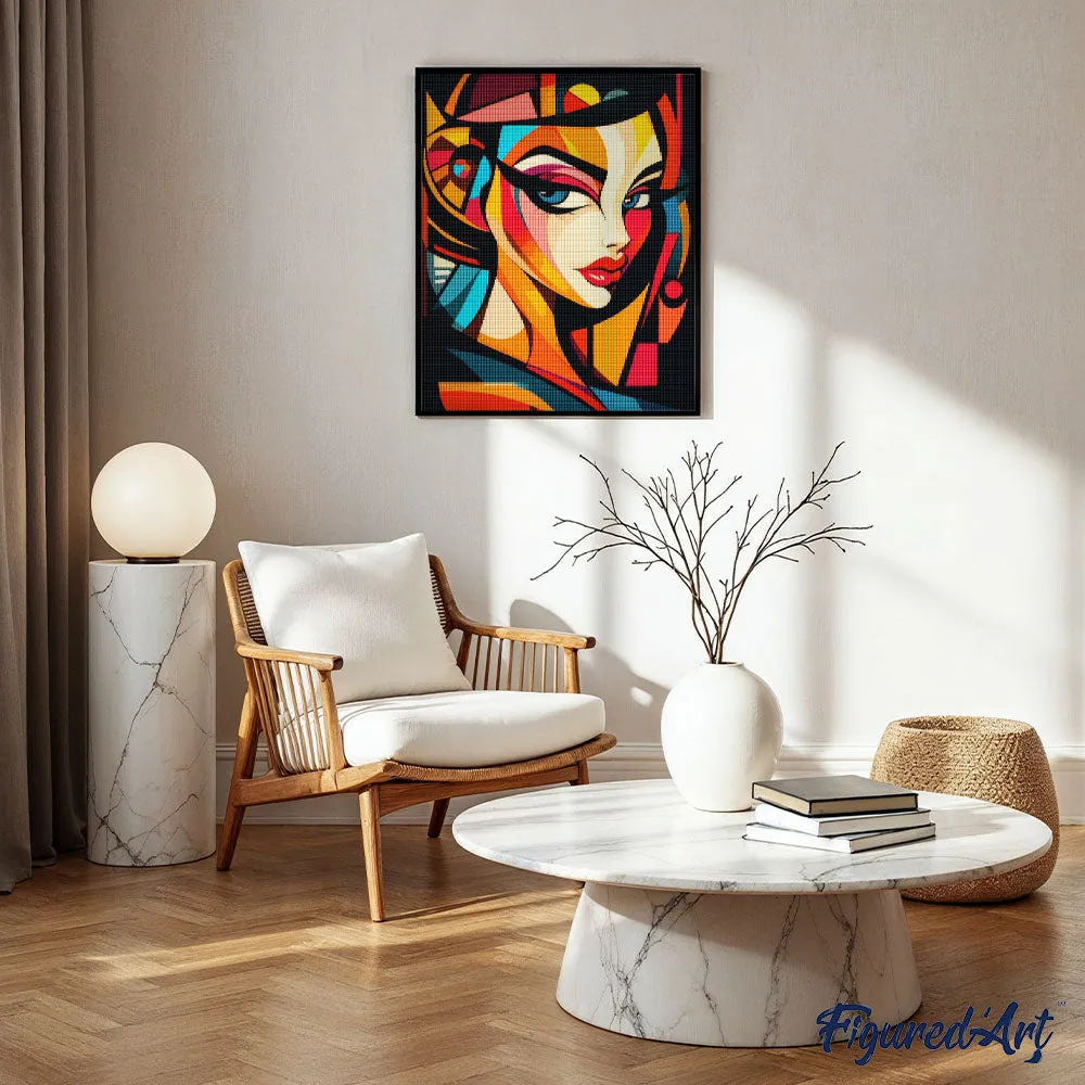 Figured'Art Glamour Gezicht diamond painting 40x50