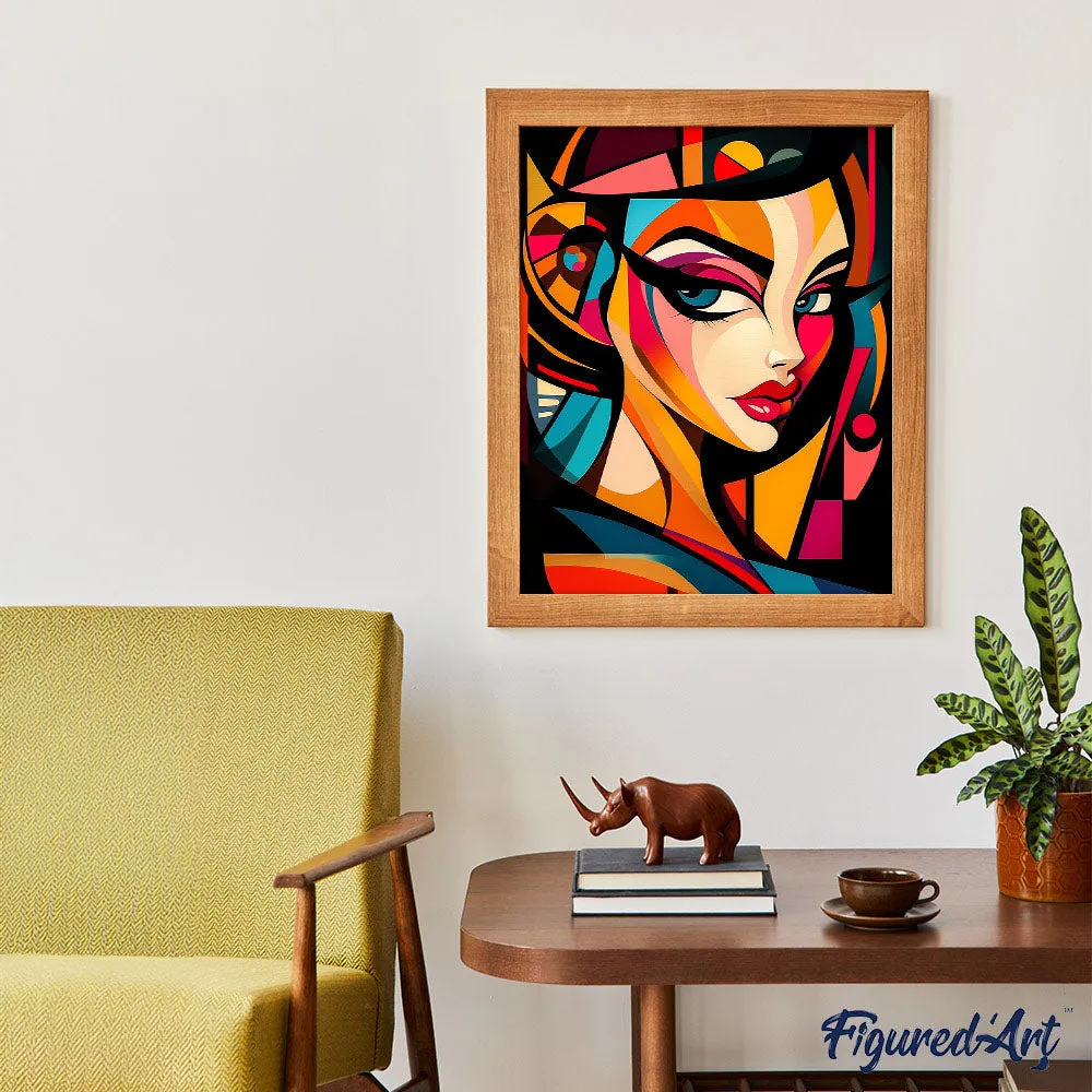 Figured'Art Gedurfd Abstract Glamour Gezicht schilderen op nummer 40x50 cm eenvoudig