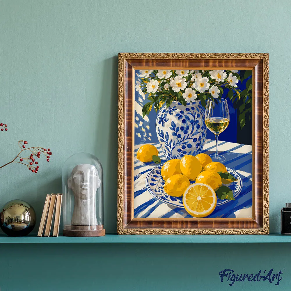 Figured'Art Citroendroom schilderen op nummer canvas 40x50cm citroen