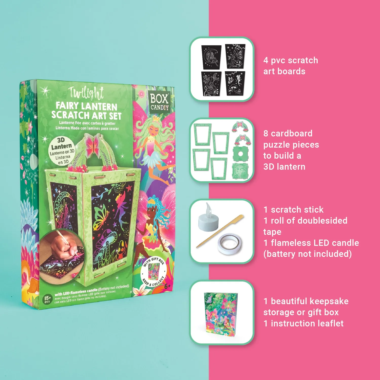 Box Candiy Twilight Fairy Lantern kras-set lantaarn LED