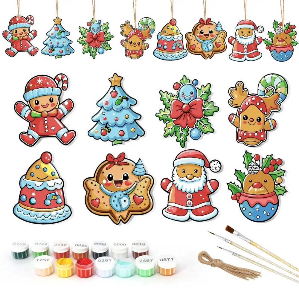 Figured'Art Santa's Koekjesparade kerstornamenten schilderen 8 stuks