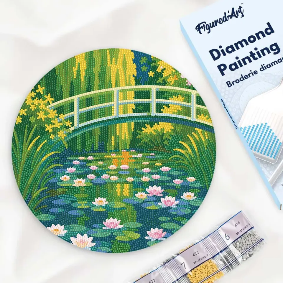 Figured'Art Monet Waterlelies diamond painting hout 30 cm