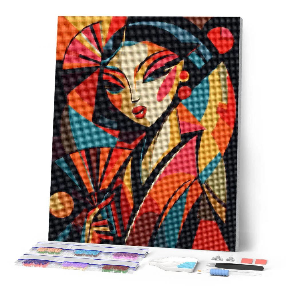 Figured'Art Gedurfd Abstract Geisha diamond painting 40x50cm