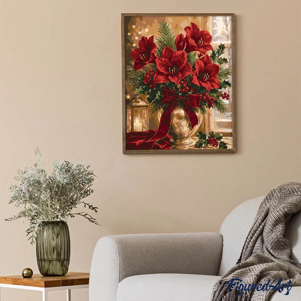 Figured'Art Kerststerren schilderen op nummer 40x50 cm kerst