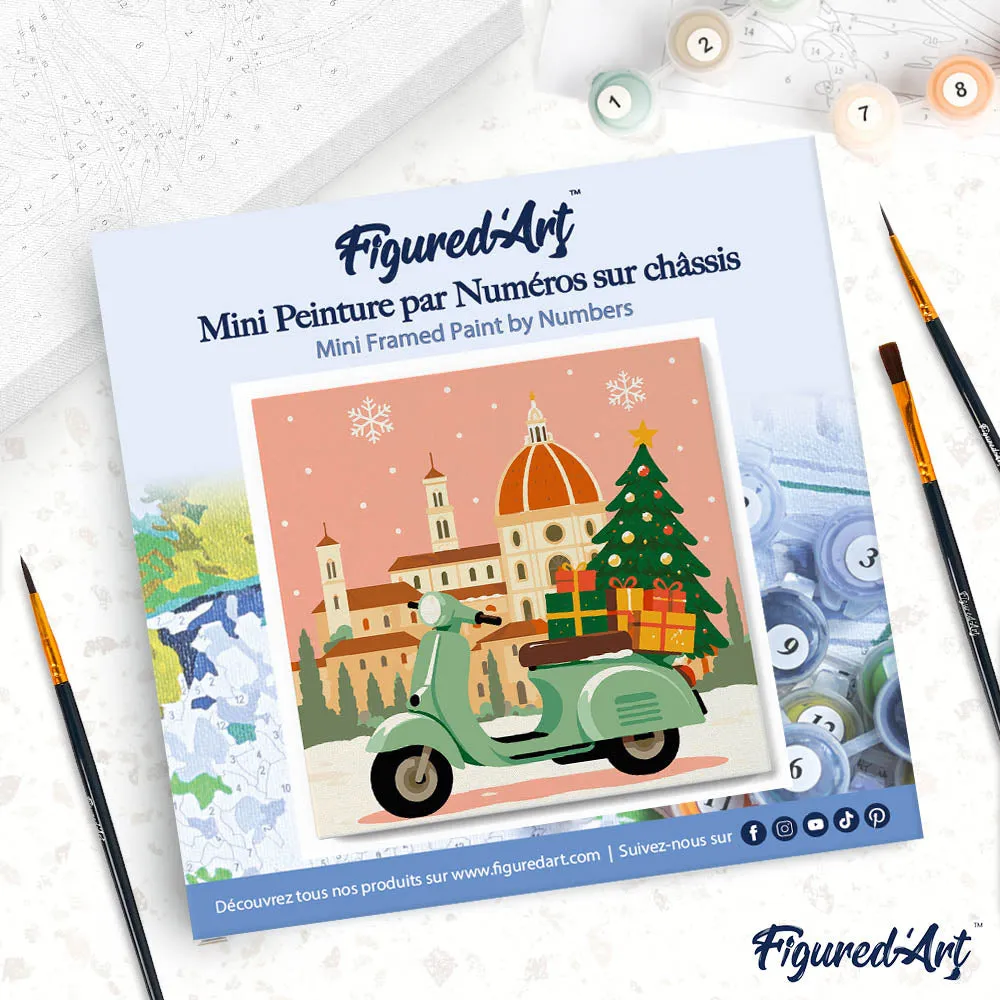 Figured'Art Kerstmis in Florence mini schilderen op nummer 20x20 cm