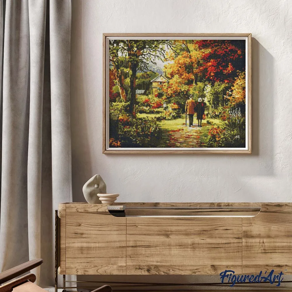 Figured'Art Eeuwige liefde in de herfst diamond painting 40x50 cm