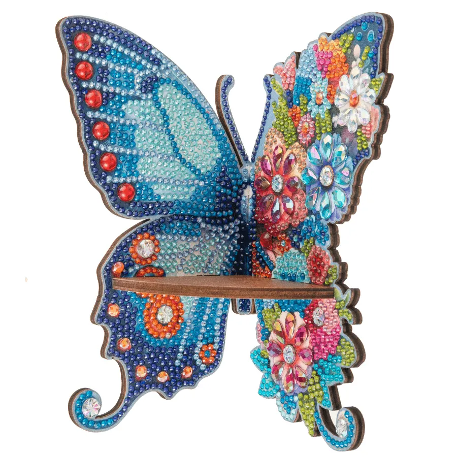 Craft Buddy Crystal Art Butterfly hoekplank 19x17,5 cm 2 st