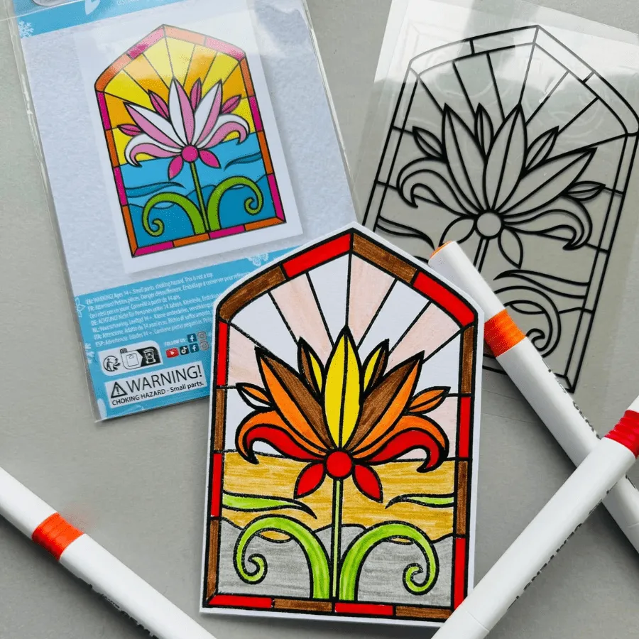 Craft Buddy Floral Radiance stempel glas-in-lood bloem A6