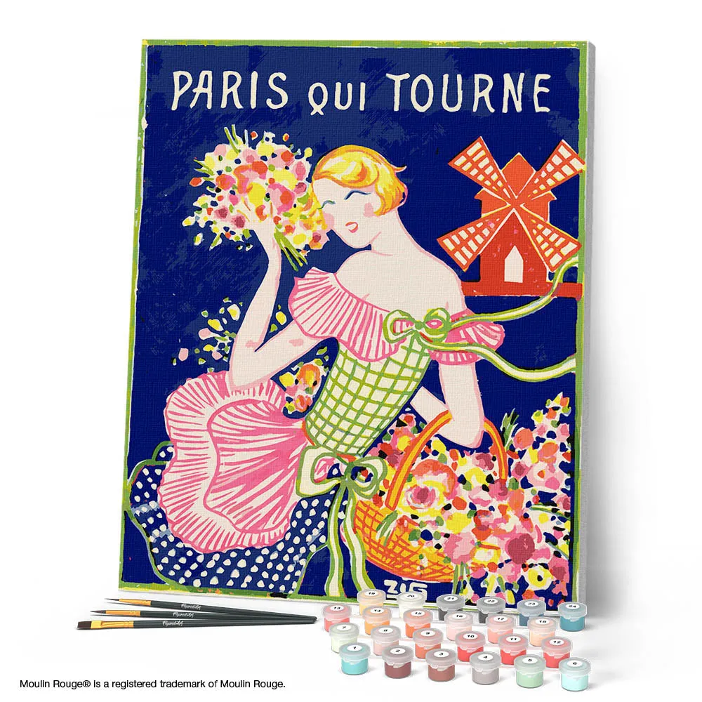 Figured'Art Moulin Rouge Parijs schilderen op nummer 40x50cm vintage