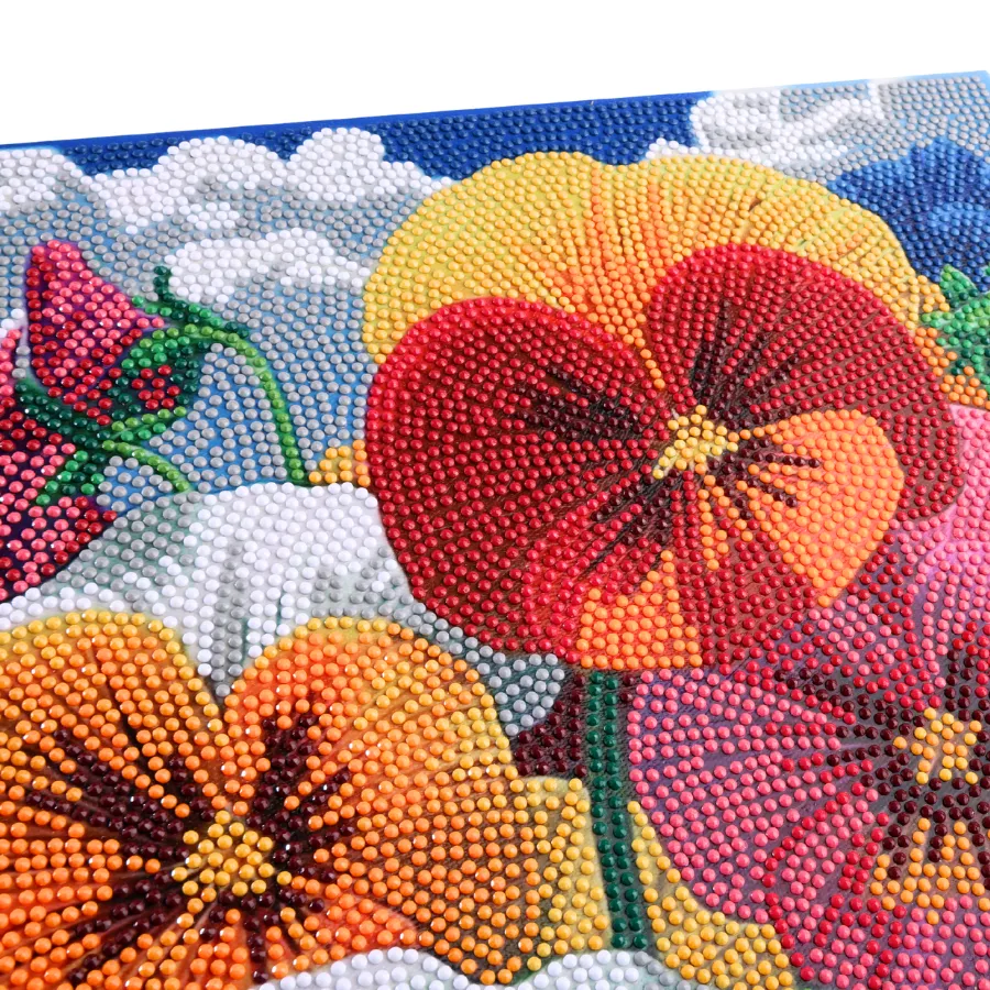 Craft Buddy Crystal Art Perfect Pansies canvas 40x50cm viooltjes