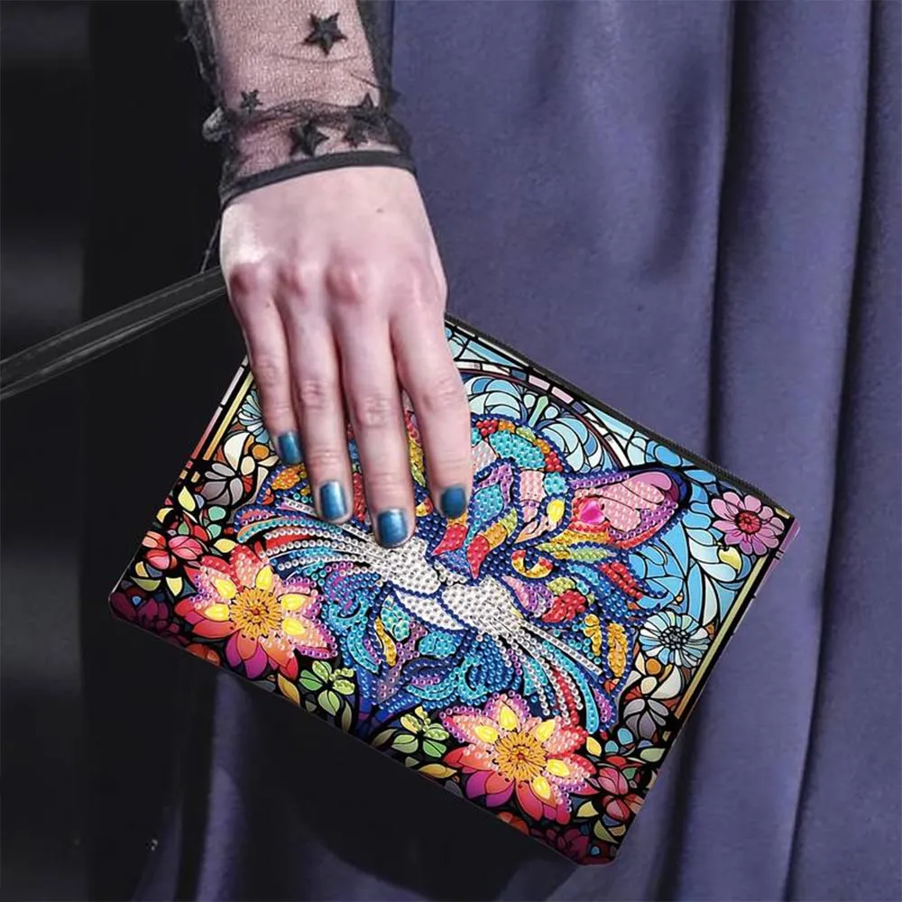 Figured'Art Kat Diamond Painting Polstas 20x15cm PU-leer