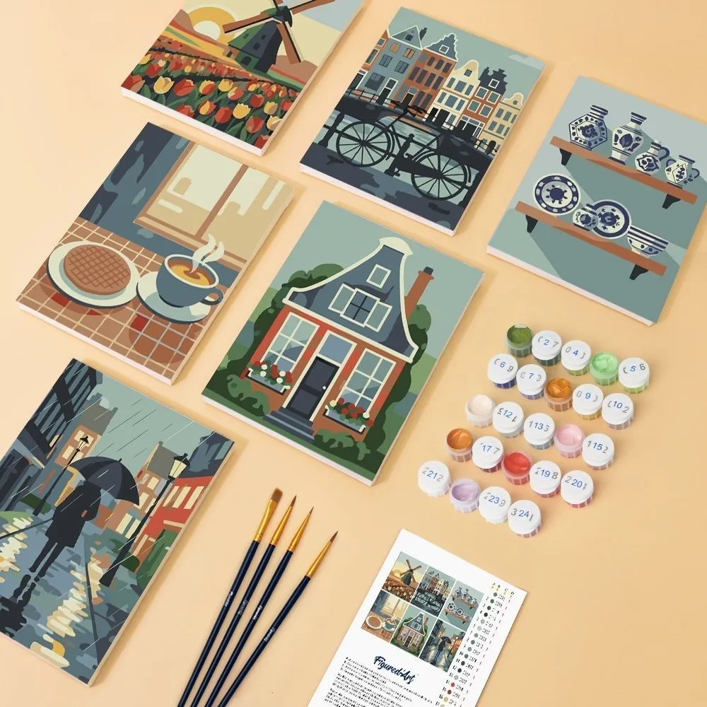 Figured'Art Nederlandse Tradities schilderen op nummer 15x20cm 6 stuks