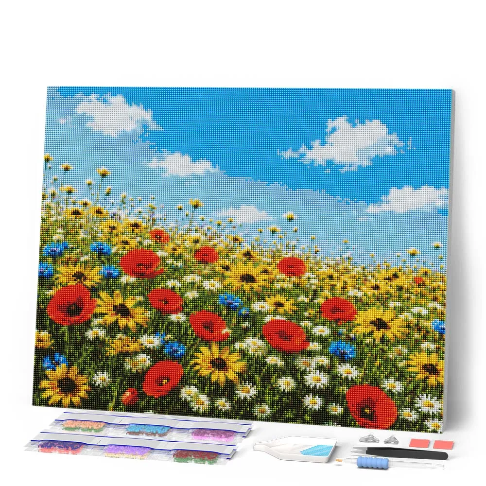 Figured'Art Wilde Bloemenweide diamond painting 40x50cm bloemen