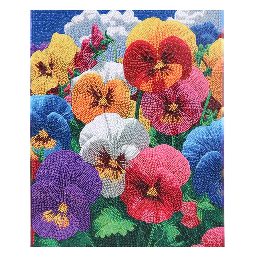 Craft Buddy Crystal Art Perfect Pansies canvas 40x50cm viooltjes