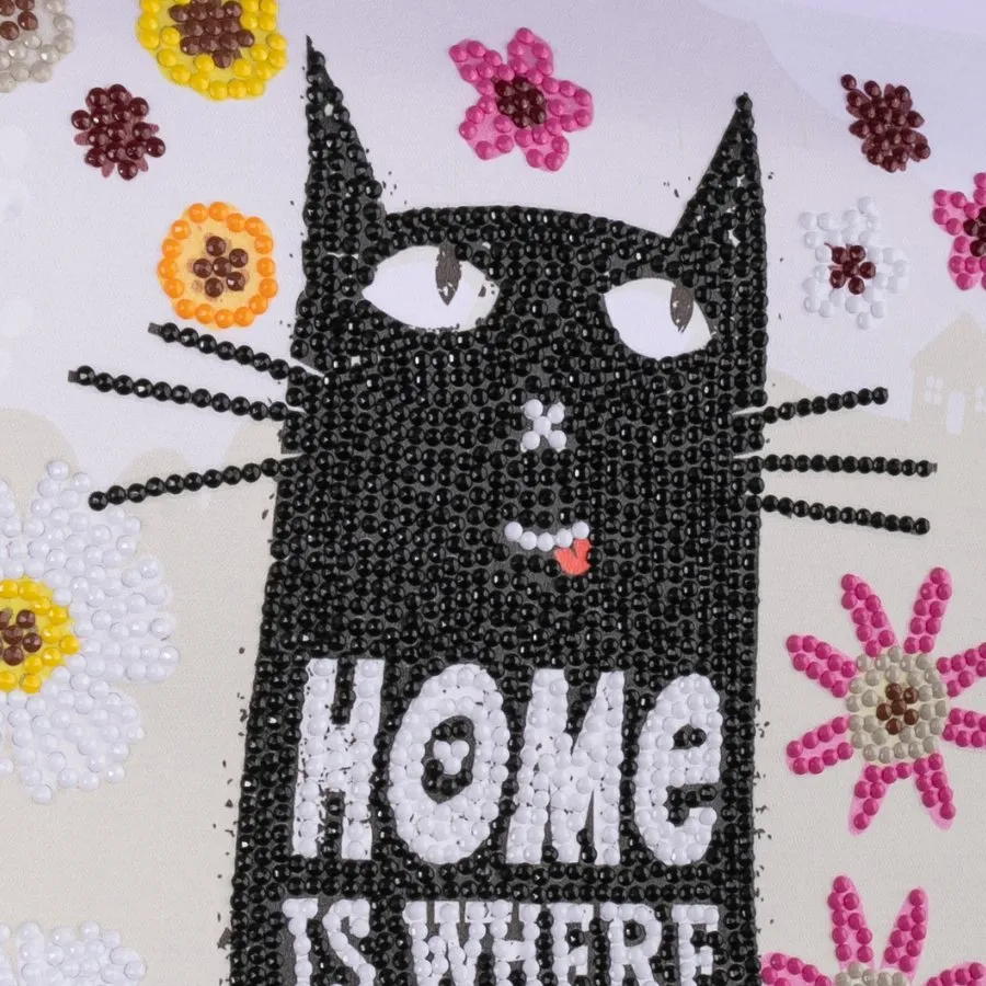 Craft Buddy Mini Crystal Art Cat At Home scroll 20x30cm kat