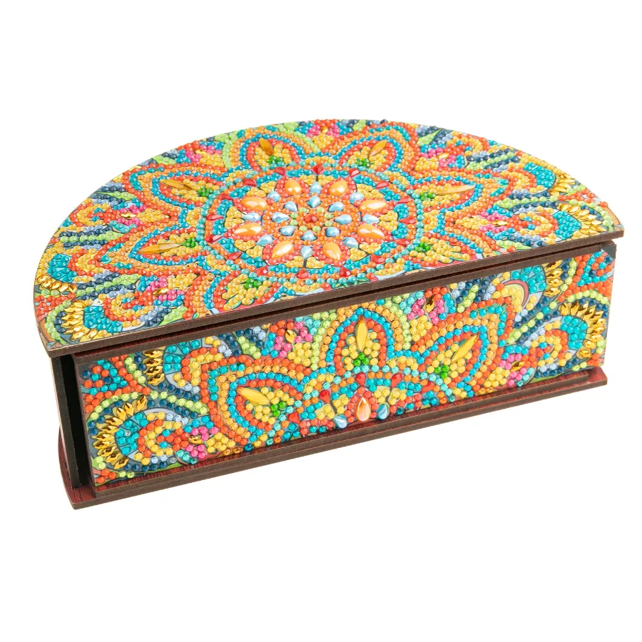 Craft Buddy Crystal Art Mandala Treasure houten box kit 19,5cm