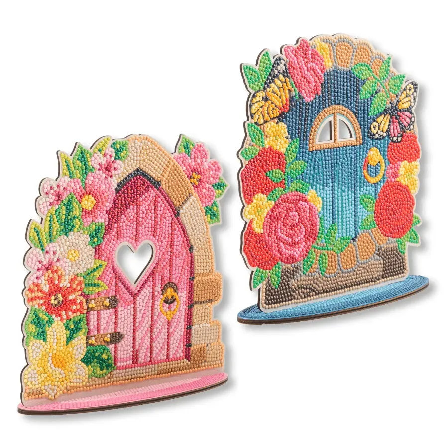 Craft Buddy Crystal Art Fairy Doors houten decoratie 2 stuks