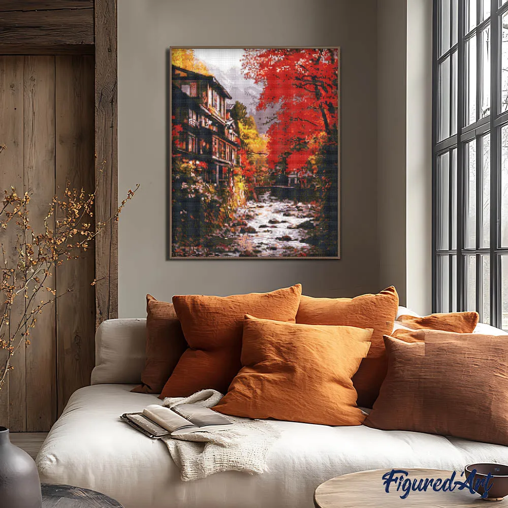 Figured'Art Herfstdorp Nikkō Diamond Painting Herfst 40x50cm