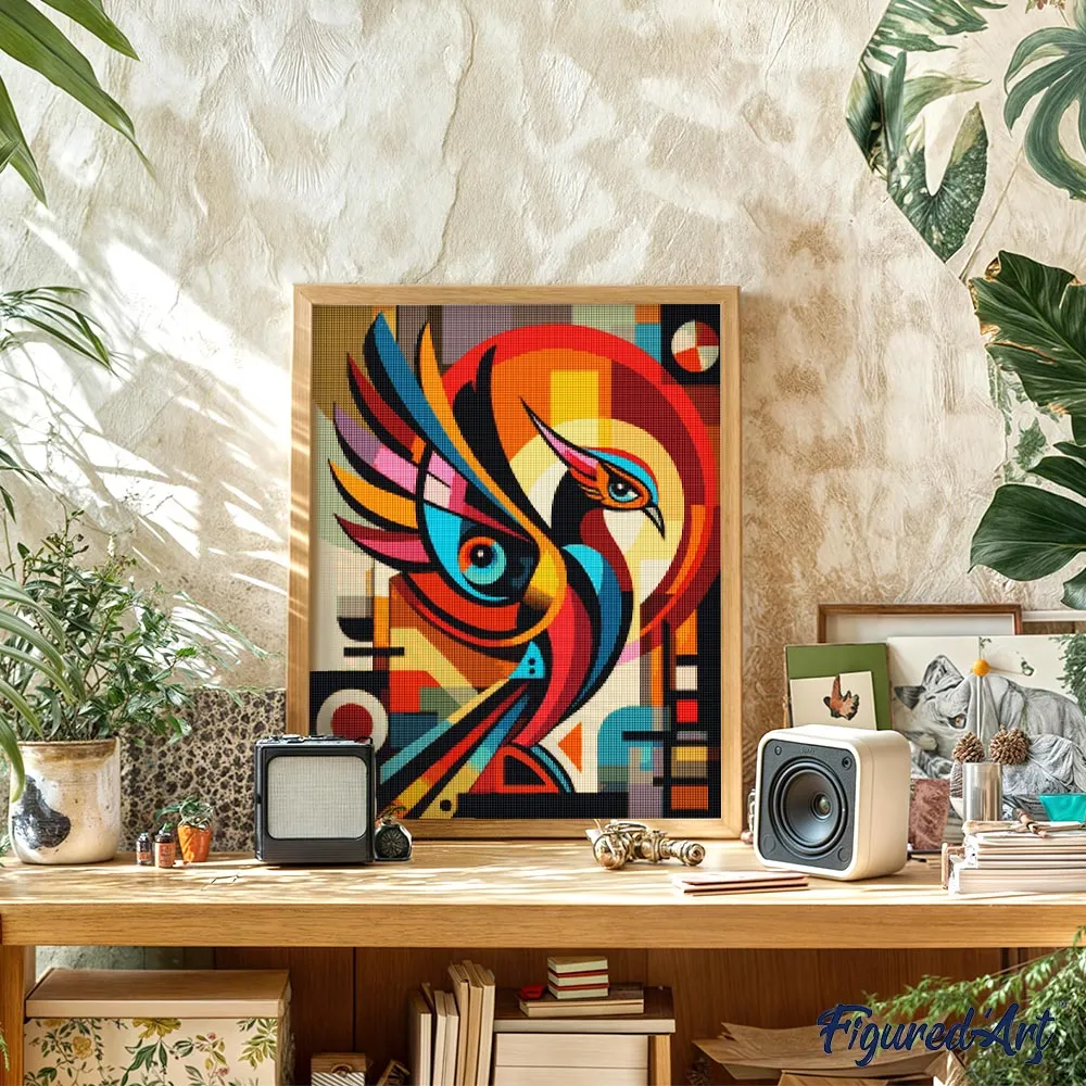 Figured'Art Gedurfd Abstract Feniks diamond painting 40x50cm abstract