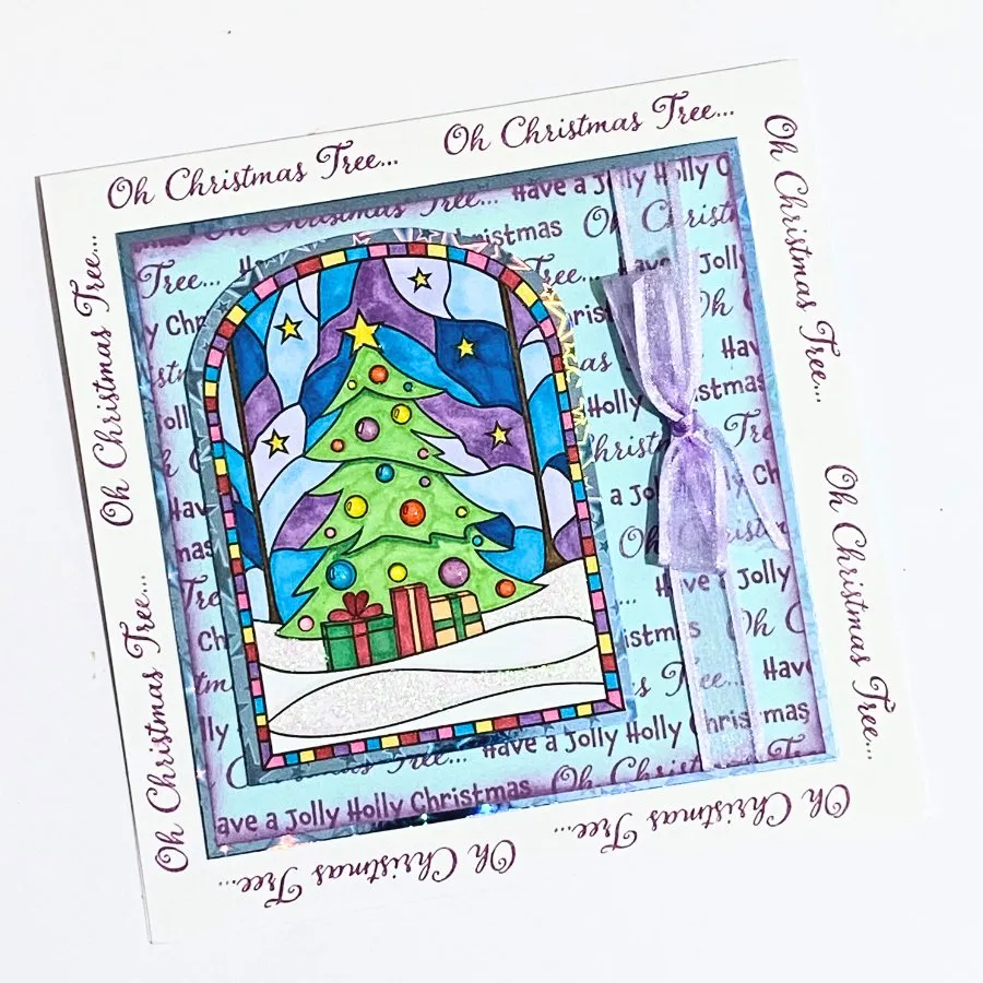 Craft Buddy Tree of Light stempelset A6 stained glass