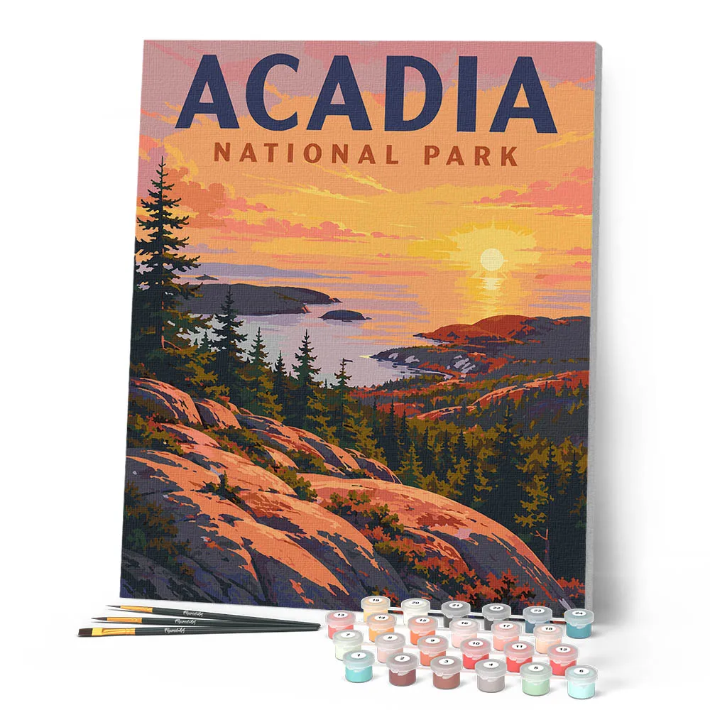 Figured'Art Acadia National Park Maine schilderen op nummer 40x50 cm landschap